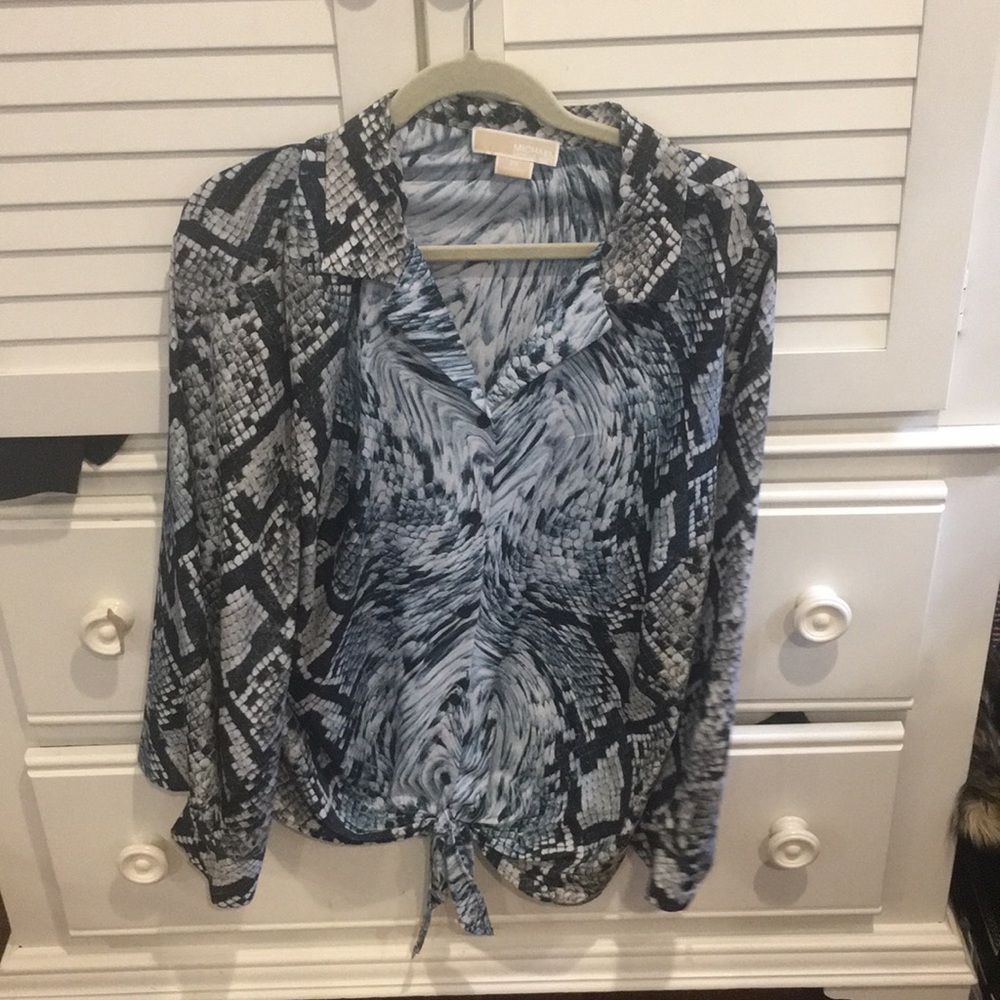 Michael Kors Snakeskin Pattern Button Down Shirt - image 1